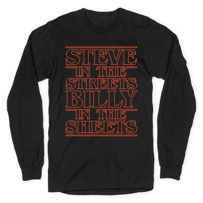 Steve In The Streets Billy In The Sheets Parody White Print Longsleeve Tee