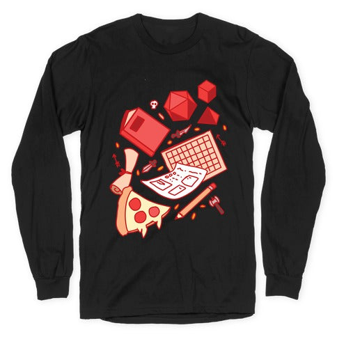 Tabletop RPG pattern Longsleeve Tee