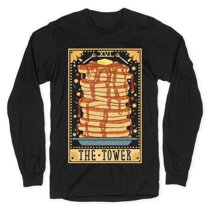 Tarot Card: The Tower (Of Pancakes) Longsleeve Tee