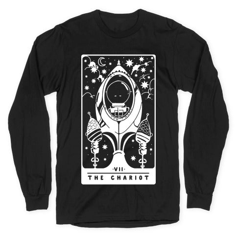 The Chariot Space Rocket Tarot Card Longsleeve Tee