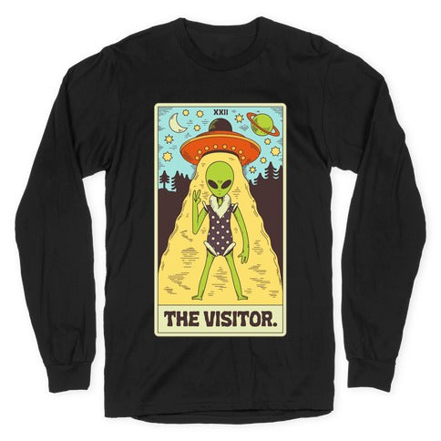 The Visitor Alien Tarot Card Longsleeve Tee