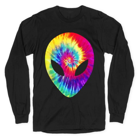 Tie Dye Alien Head Longsleeve Tee
