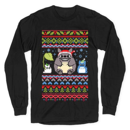 Totoro Ugly Christmas Sweater Longsleeve Tee