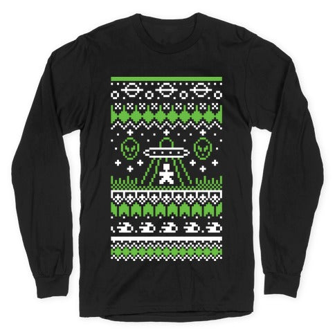 Ugly Alien Christmas Sweater Longsleeve Tee