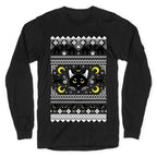 Witchy Black Cats Ugly Sweater Longsleeve Tee