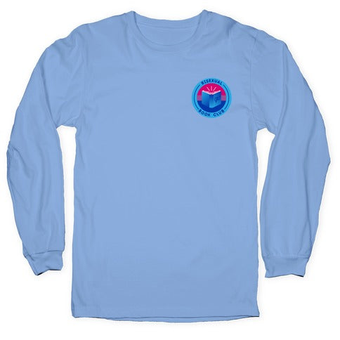 Bisexual Book Club Patch Version 2 White Print Longsleeve Tee