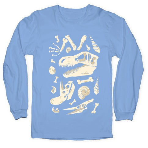 Dino Fossils Pattern Longsleeve Tee