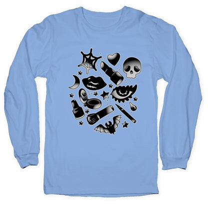 Goth Makeup Pattern Longsleeve Tee