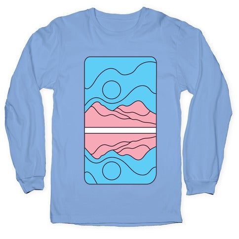 Groovy Pride Flag Landscapes: Trans Flag Longsleeve Tee