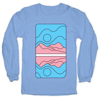 Groovy Pride Flag Landscapes: Trans Flag Longsleeve Tee