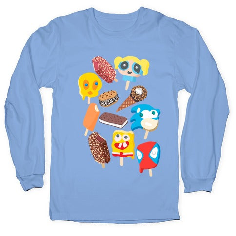 Ice Cream Truck Treats Pattern Longsleeve Tee