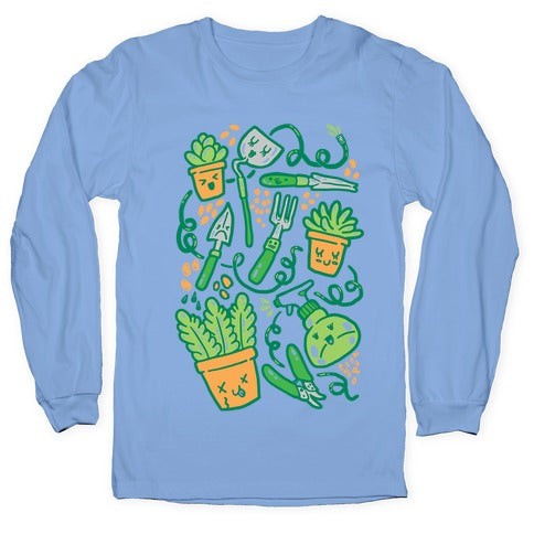 Kawaii Plants and Gardening Tools Longsleeve Tee