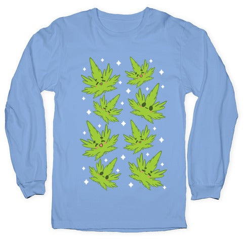 Kawaii Weed Leaves Longsleeve Tee