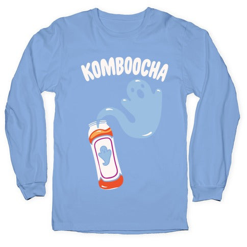 Komboocha Parody White Print Longsleeve Tee
