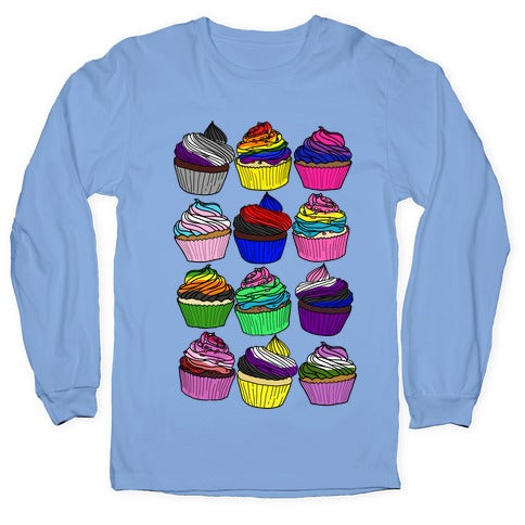 LGBTQ+ Cartoon Cupcakes Longsleeve Tee