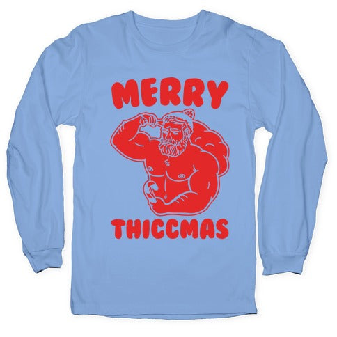 Merry Thiccmas Parody White PRint Longsleeve Tee