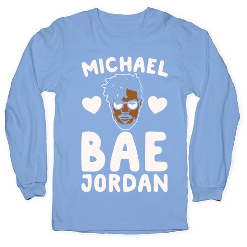 Michael Bae Jordan Parody White Print Longsleeve Tee