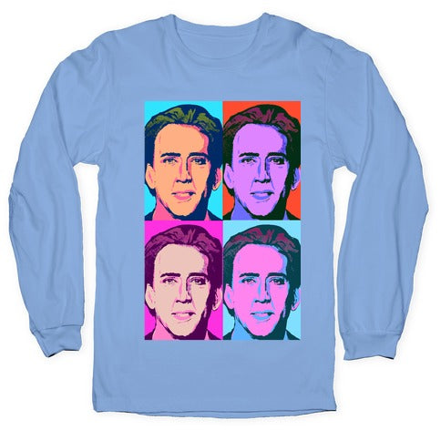 Nicholas Cage Pop Art Parody Longsleeve Tee