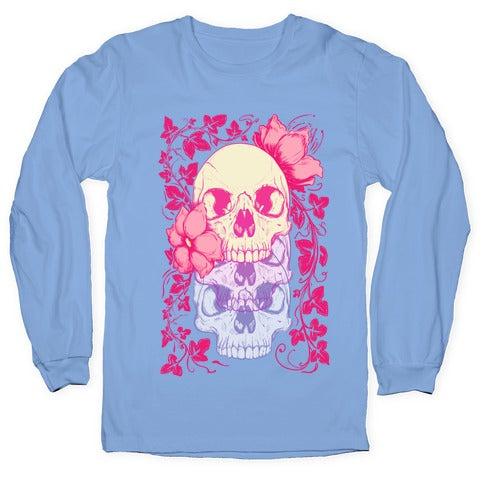 Skull of Vines and Flowers Longsleeve Tee