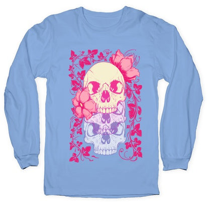 Skull of Vines and Flowers Longsleeve Tee