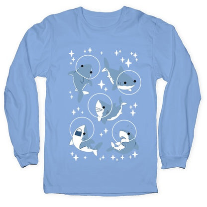 Space Shark Pattern Longsleeve Tee