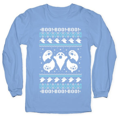 Spooky Ghosts Ugly Sweater Longsleeve Tee