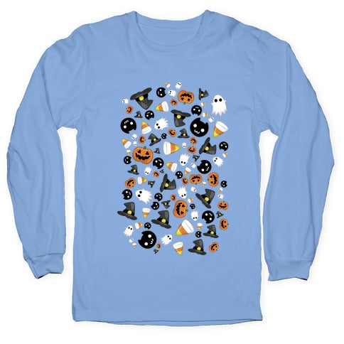 Spoopy Halloween Pattern Longsleeve Tee