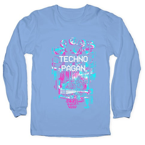 Techno Pagan Glitch Art Longsleeve Tee