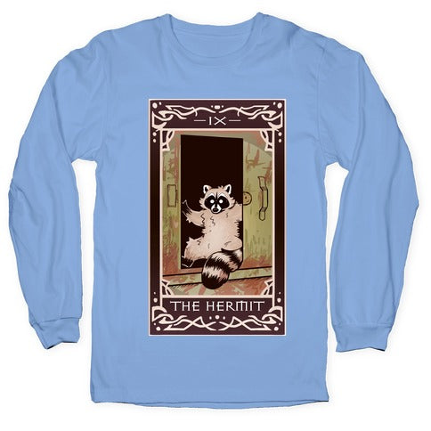 The Hermit Raccoon Tarot Card Longsleeve Tee