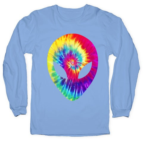 Tie Dye Alien Head Longsleeve Tee