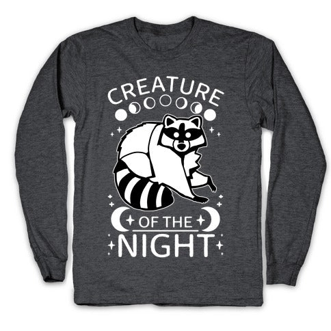 Creature Of The Night Raccoon Longsleeve Tee