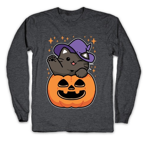 Cute Halloween Cat Longsleeve Tee