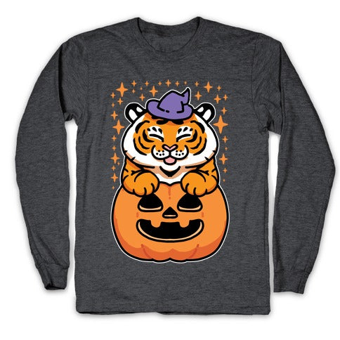 Cute Halloween Tiger Longsleeve Tee