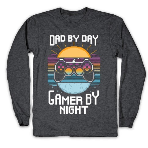 Dad By Day, Gamer By Night Longsleeve Tee