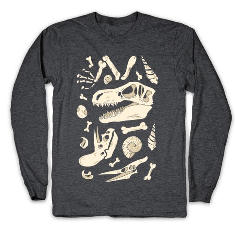 Dino Fossils Pattern Longsleeve Tee