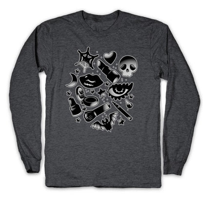 Goth Makeup Pattern Longsleeve Tee