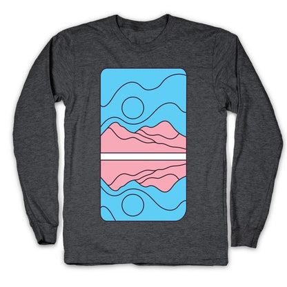 Groovy Pride Flag Landscapes: Trans Flag Longsleeve Tee