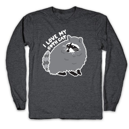 I Love My Goth Cat Raccoon Longsleeve Tee