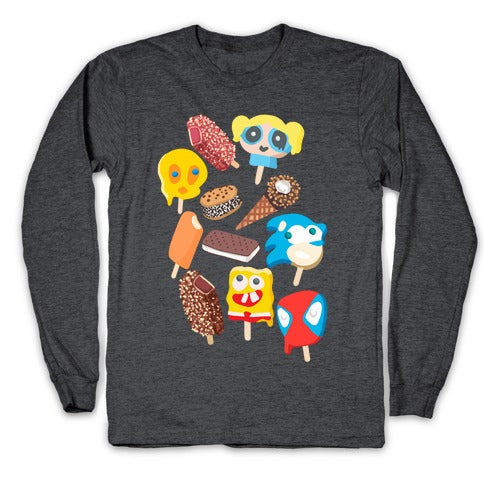 Ice Cream Truck Treats Pattern Longsleeve Tee
