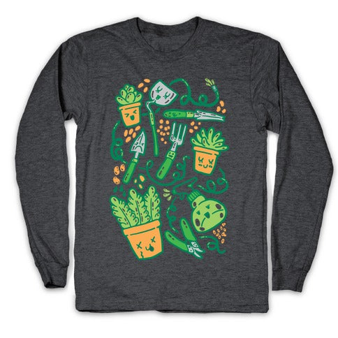 Kawaii Plants and Gardening Tools Longsleeve Tee