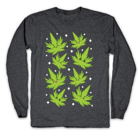 Kawaii Weed Leaves Longsleeve Tee