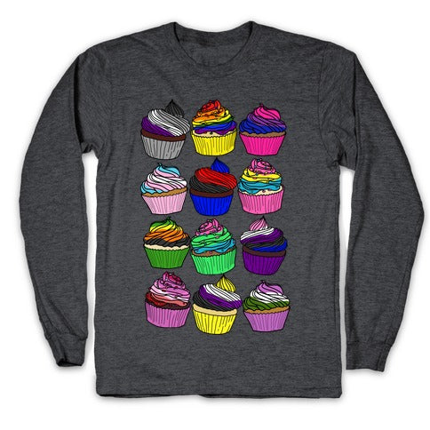 LGBTQ+ Cartoon Cupcakes Longsleeve Tee