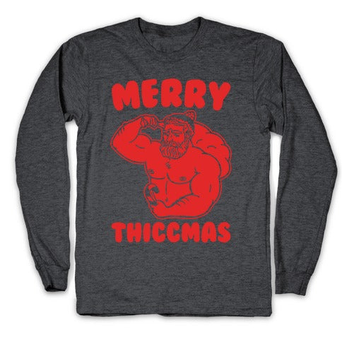 Merry Thiccmas Parody White PRint Longsleeve Tee