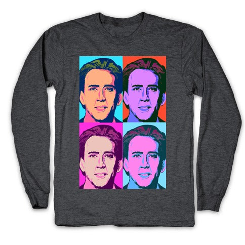 Nicholas Cage Pop Art Parody Longsleeve Tee