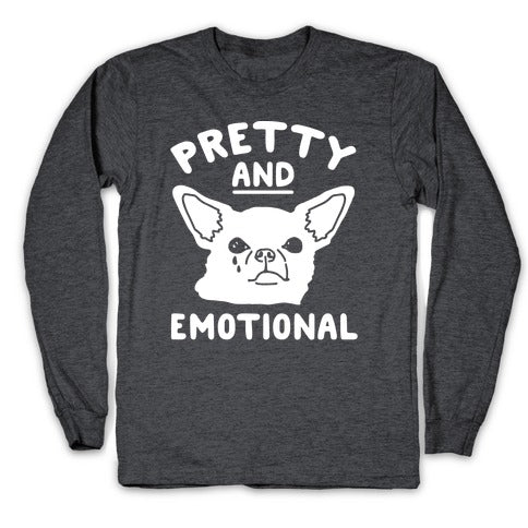 Pretty and Emotional White Print Longsleeve Tee
