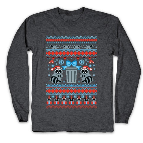 Raccoon Ugly Christmas Sweater Longsleeve Tee