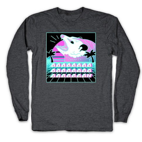 Screaming Retrowave Possum Longsleeve Tee