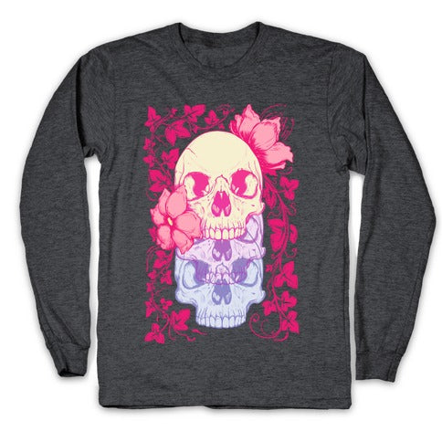 Skull of Vines and Flowers Longsleeve Tee