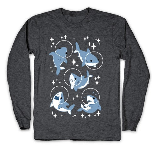 Space Shark Pattern Longsleeve Tee