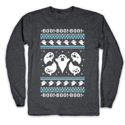 Spooky Ghosts Ugly Sweater Longsleeve Tee
